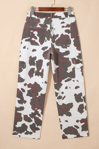 Patterned Straight-Leg Jeans