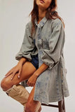 Classic Button-Front Denim Dress
