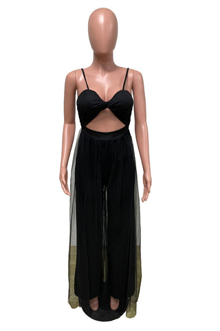 Cutout Front Wide-Leg Jumpsuit