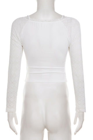 Lace Trim Long Sleeve T-Shirt