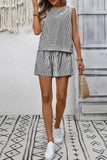 Sleeveless Striped Short Set