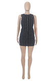 Pinstripe Button-Front Short Set