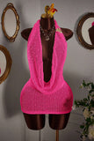 Open-Front Knit Mini Dress