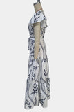 V-Neck Floral Casual Maxi Dress