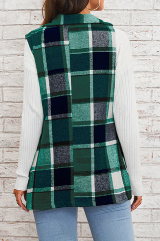 Buttoned Plaid Vest for Versatile Styling