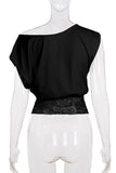 Asymmetric Lace Trim Tank Top