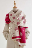 Botanical Print Reversible Fringe Wrap Scarf