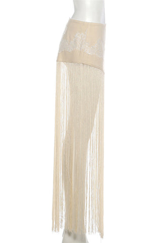 Halter Tassel Detail Skirt Set