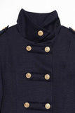 Button Double-Breasted Crop Jacket