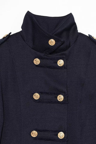 Button Double-Breasted Crop Jacket