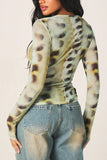 Tie-Dye Crew Neck Long Sleeve T-Shirt