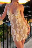 Sequin Halter Mini Dress