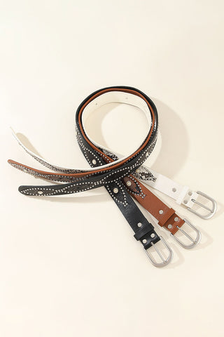 Studded Snake Print Belt