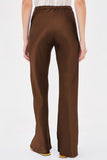 Satin Smocked Waist Wide-Leg Casual Pants