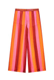 Drawstring Striped Wide-Leg Pants