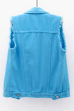 Sleeveless Collared Button-Front Vest