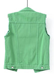 Sleeveless Collared Button-Front Vest