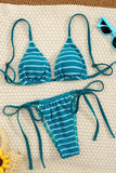 Striped Bikini Set with Tie Details