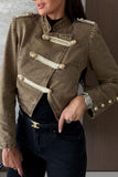 Military Button Crop Jacket