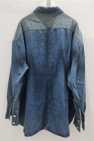 Round Button Long Sleeve Shirt