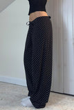 Polka Dot Wide-Leg Casual Pants