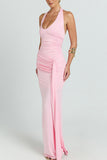 Elegant Halter Evening Gown