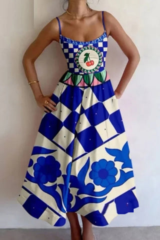 Cherry Graphic Spaghetti Strap Dress