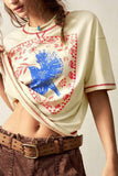 Graphic Bird Print T-Shirt