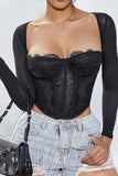 Elegant Lace Trim T-Shirt