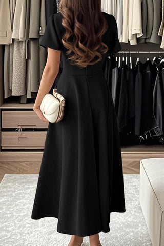 Elegant Midi Dress with A-Line Silhouette