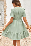 Flowy Casual Dress with V-Neck