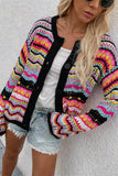 Vibrant Button-Down Knit Cardigan