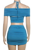 Strappy Ruched Skirt Set