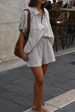 Striped Short Sleeve Shirt Set