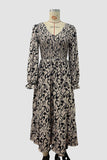 Printed Long-Sleeve Casual Dress