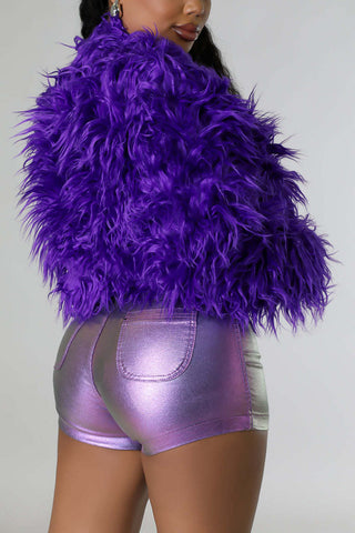 Fuzzy Open-Front Long Sleeve Jacket