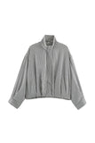Plaid Mock Neck Long Sleeve Jacket