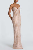 Floral Lace Strapless Maxi Dress