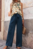 Printed Sleeveless Top & Pants Set