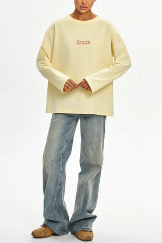 Graphic Print Long Sleeve Crew Neck T-Shirt