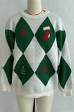 Argyle Holiday Graphic Crew Neck Sweater