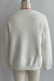Sequin Animal Motif Crew Neck Sweater