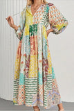 Flowy Patchwork Vacation Dress