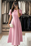Elegant Midi Dress with A-Line Silhouette