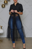 Sheer Overlay Casual Dress