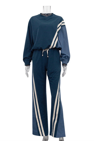Striped Long Sleeve Pants Set