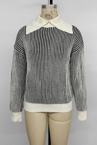 Striped Collared Sweater
