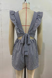 Striped Ruffled Romper
