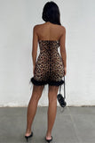 Halter Neck Leopard Print Mini Dress