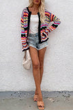 Vibrant Button-Down Knit Cardigan